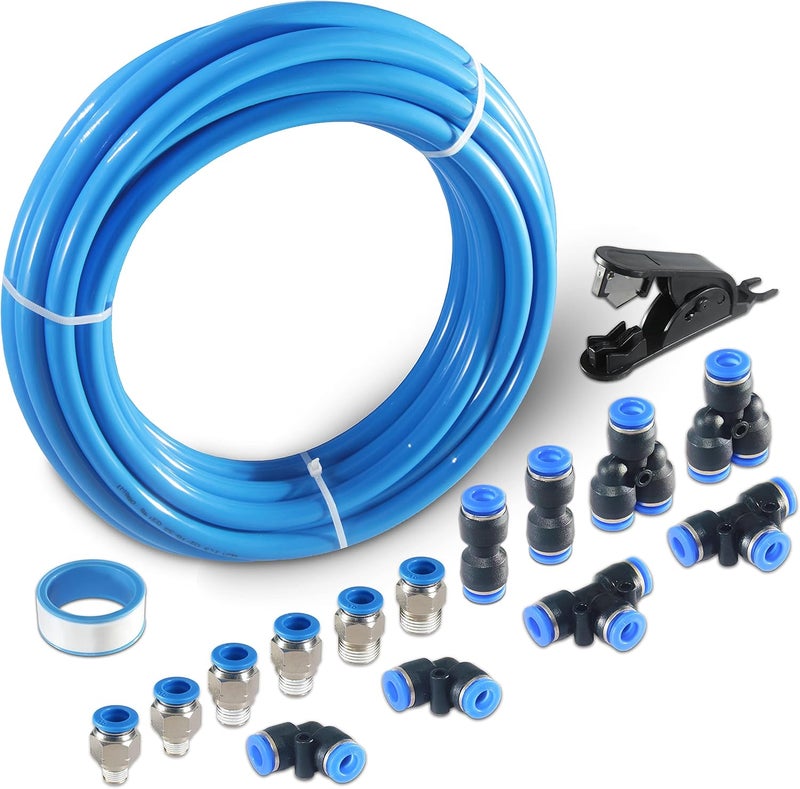 MSAEIQUN Pneumatic Tubing Blue Polyurethane PU Air Hose Pipe Tube Kit 10mm OD 6.5mm ID 10 Meter 32.8ft for Air Line or Fluid Transfer (10mm x 10M) - Image 1